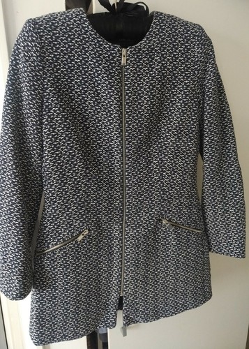 Navy blue white zipped - blue,