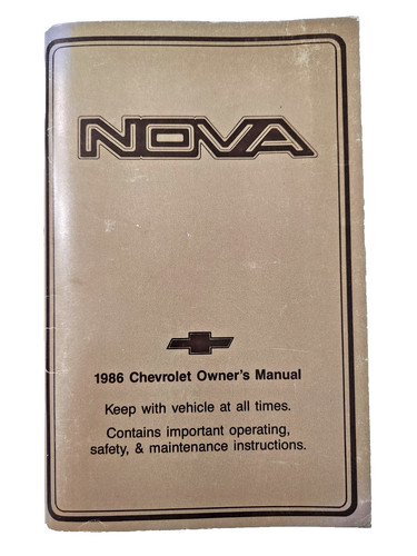 1986 chevy nova owners manual - 1986,