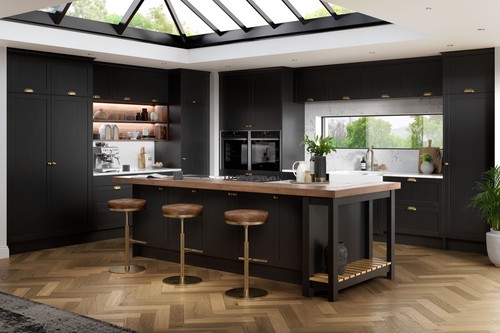 Black shaker kitchen units - shaker,