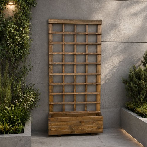 Large wooden garden planter - large,