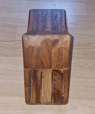 Chef Wooden Walnut Knife Block 6 Slots for Knives & 1 Slot for Scissors Storage