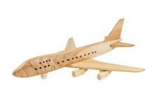 Wooden Jumbo Jet Plane - Toy Handmade Solid Wooden 3D Model Decoration New