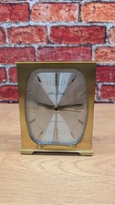 Vintage Seth Thomas Quartzmatic Desk Clock Metal Gold Finish Used