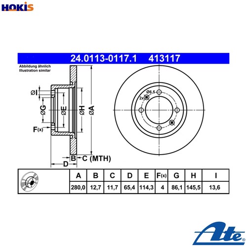 Brake disc 0113 0117 1 - disc, 24.0113-0117.1