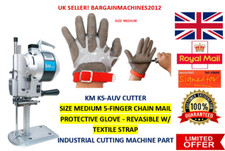 KM KS-AUV MEDIUM 5-FINGER CHAIN MAIL PROTECTIVE GLOVE-REVASIBLE W/TEXTILE STRAP