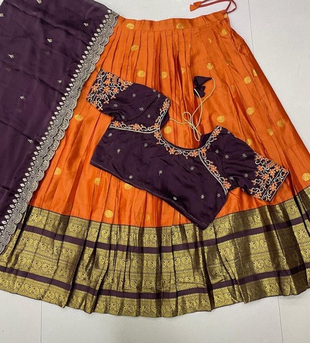 Women orange purple silk - purple,
