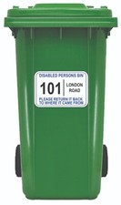 3 x WHEELIE BIN NUMBERS