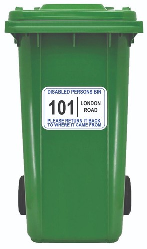 Wheelie bin numbers - x,
