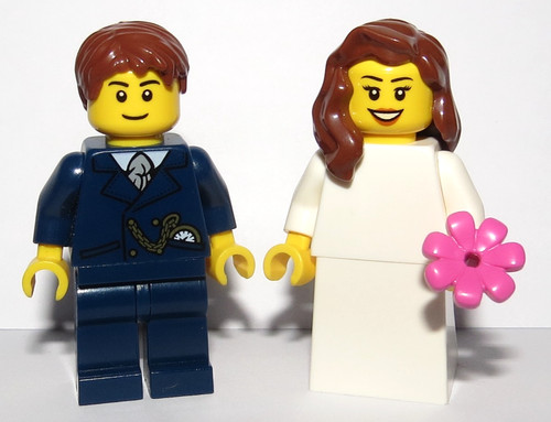 Lego bride brown hair groom - bride,