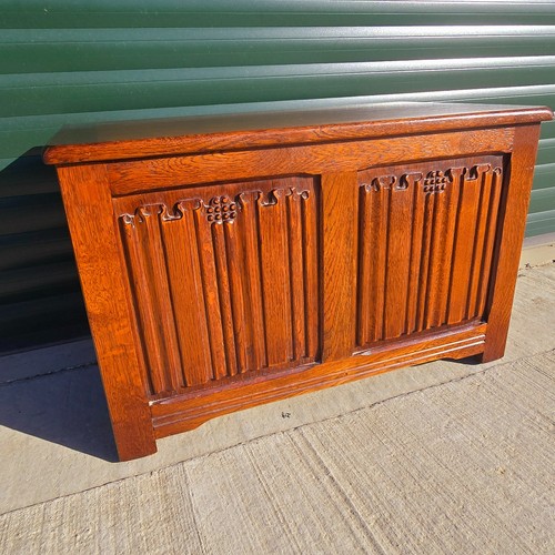 Vintage solid oak coffer - oak,