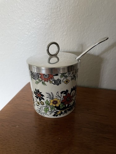 Antique condiment jar with - antique,
