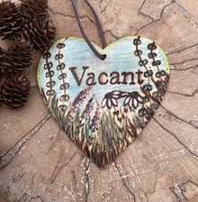 Handmade Toilet Engaged Vacant Double Sided Wooden Hanging Door Sign