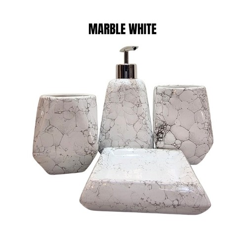 Piece white ceramic bath - 4, set