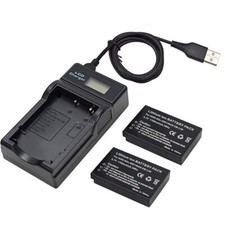 2X Battery +LCD Charger For Sanyo VPC-HD1000 HD1010 HD2000 DMX-TH1 FH11 DB-L50