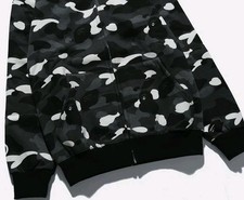 Bape a Bathing Ape-Heavy Weight Camo Shark Hood -  Hoodie - Black- Size L