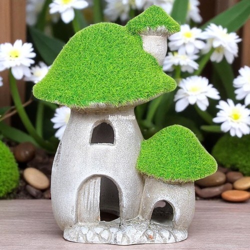 Grassy double toadstool house - toadstool,