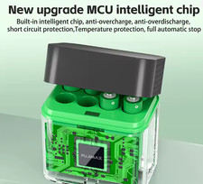 PUJIMAX 1.5V AAA 1100mWh Rechargeable Lithium-ion Batteries with Smart Charger