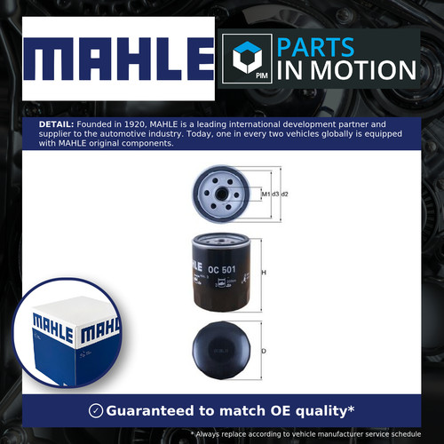 Oil filter oc501 mahle - oil,