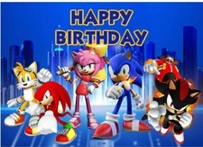 XL 150by100cm Sonic Hedgehog Birthday Party Decorations Backdrop Supplies UK