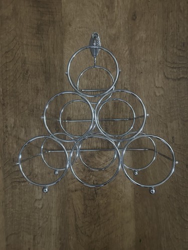 Vintage chrome metal wine rack - chrome,