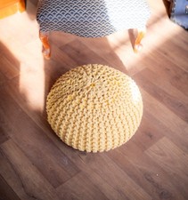 Retro - Knitted Round Pouffe