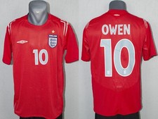 England Owen Jersey Euro 2004 Football Soccer Mens Retro Away Shirt Size Adult M