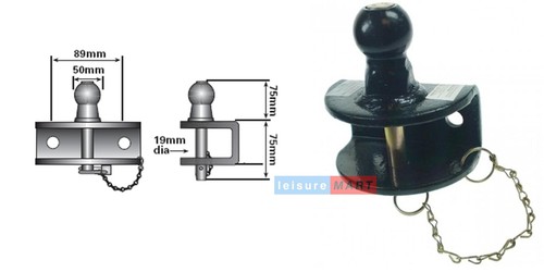 50mm combined ball and - and, pin