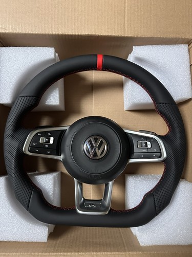 Leather steering wheel - leather, vw