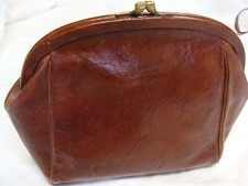 THE BRIDGE HANDBAG BAG PURSE Shoulder Clutch Small CHESTNUT LEATHER