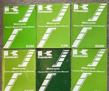 Kawasaki Owners Manuals Service Manuals Lot Of 6 KX80 KDX80 KX60 KX125 KDX250  