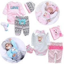 Reborn Doll Outfit Suit Romper Hat for 20-22 Inch 50-55cm Baby Doll Clothes Set