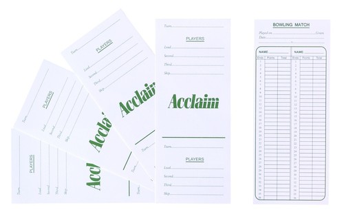 Acclaim bowls scorecards thick - scorecards,