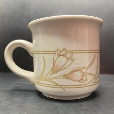 Vintage Biltons Pink Crocuses Beige Floral SMALL Stoneware Mug Made in England