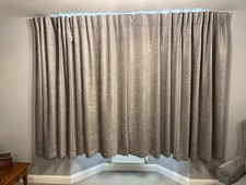 Dunhelm mill.  Kensington , Blackout. Pleated curtains, Dove grey,  W 102in x72D