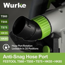 No Snag Hose Port with Fixable Positions  Festool TS55 TS60 TS75 HK55 Track Saw