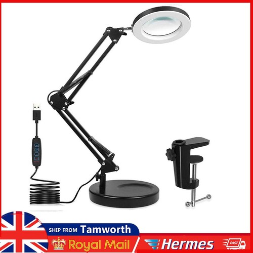 10x magnifier glass led desk - 10x,