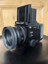 Mamiya RZ67 Pro body + 110 mm f2.8 lens + 180 mm f4.5 lens + prism finder + kit
