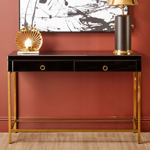 Gloss black wooden cabinet - black,