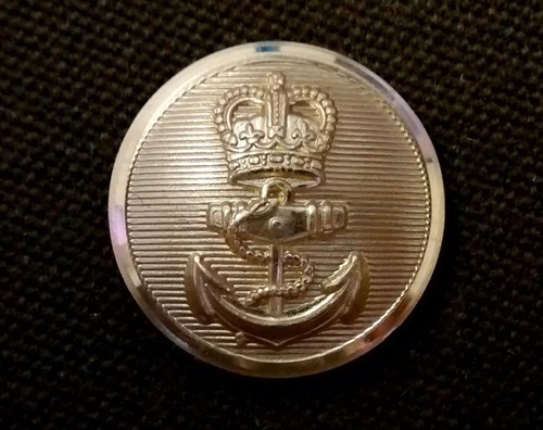 Royal navy dress - dress, buttons