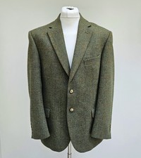 Gurteen Tweed pure wool khaki herringbone check jacket blazer  Country 42R