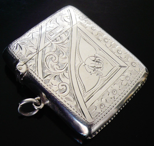 Sterling silver vesta case - sterling,