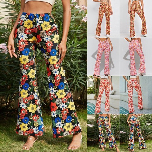 Womens floral flared pants - floral,