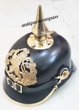 Pickelhaube German Hessen Bavarian Helmet WW1 Leather Replica Prussian Helmet