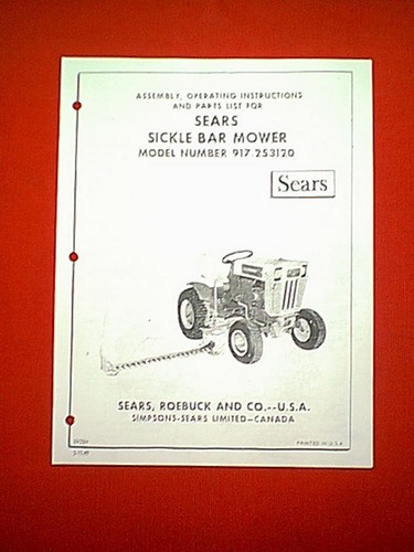 Sears sickle bar - sears,