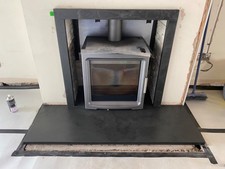welsh slate hearth , blue grey riven/honed