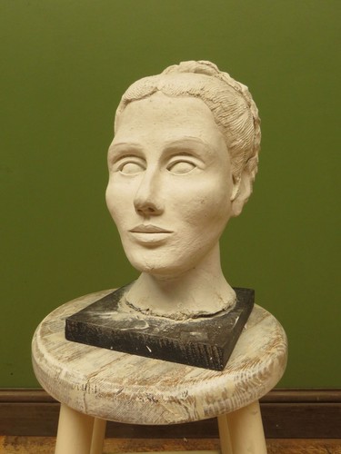 Vintage cast plaster bust - vintage,