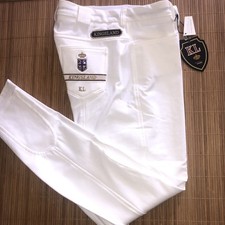 KINGSLAND KL Kelly Tournament Breeches Womens Knee Trim White 38 Swarovski RRP€249