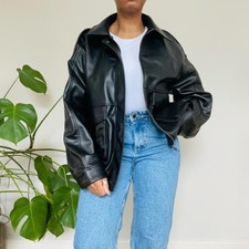 Zara Black Faux Leather Jacket