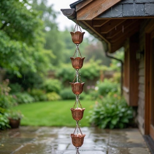 Metal rain chain - metal, outside