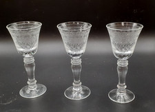 3 Stemmed Edwardian Etched
